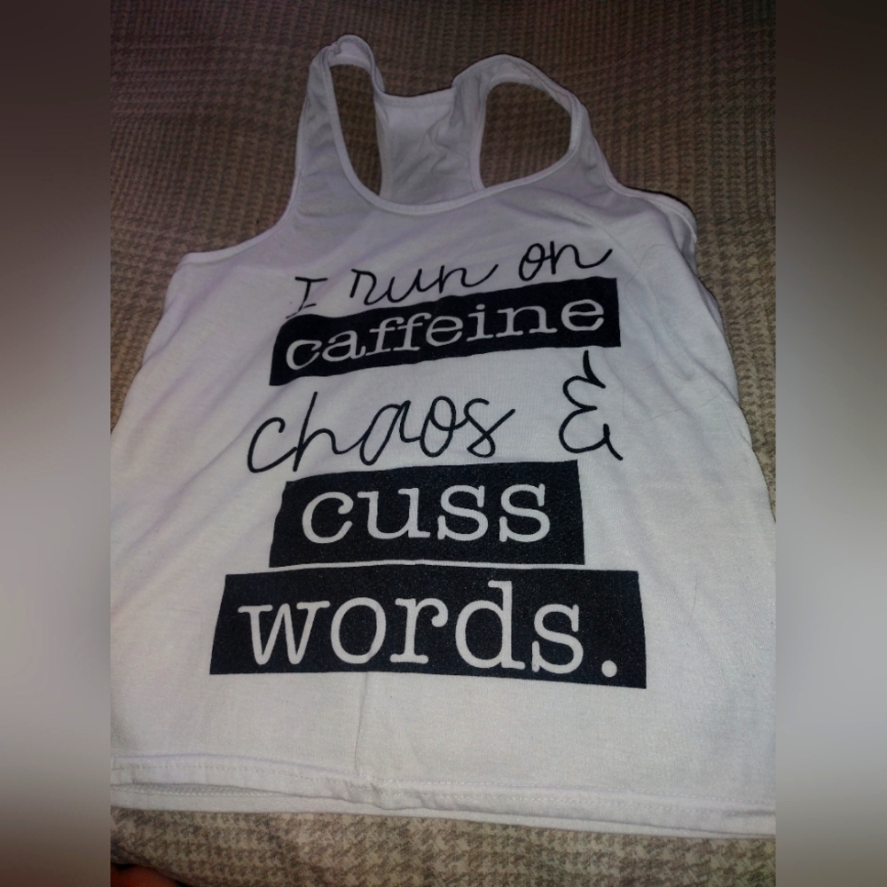White Graphic Tank Top